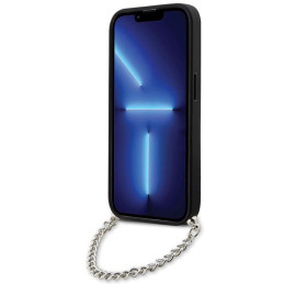 Karl Lagerfeld Saffiano Monogram Chain dėklas iPhone 14 Pro - juodas