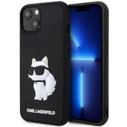 Karl Lagerfeld Rubber Choupette 3D dėklas iPhone 14 Plus - juodas