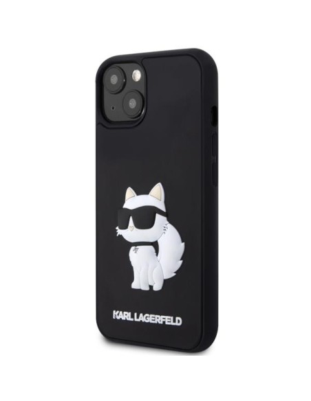 Karl Lagerfeld Rubber Choupette 3D dėklas iPhone 14 Plus - juodas