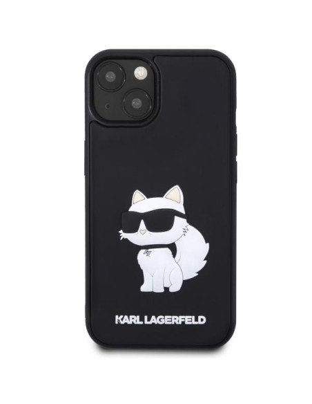 Karl Lagerfeld Rubber Choupette 3D dėklas iPhone 14 Plus - juodas