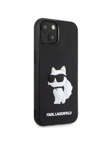 Karl Lagerfeld Rubber Choupette 3D dėklas iPhone 14 Plus - juodas