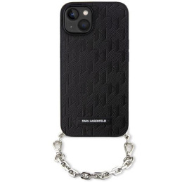 Karl Lagerfeld Saffiano Monogram Chain dėklas iPhone 14 - juodas