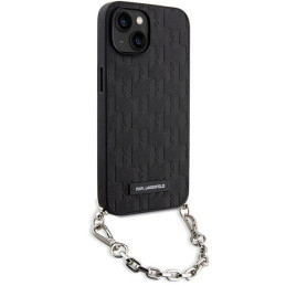 Karl Lagerfeld Saffiano Monogram Chain dėklas iPhone 14 - juodas