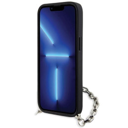 Karl Lagerfeld Saffiano Monogram Chain dėklas iPhone 14 - juodas