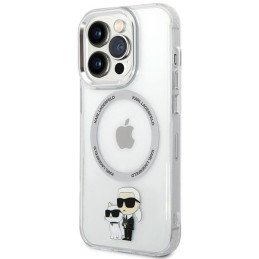 Karl Lagerfeld Iconic Karl&Choupette Magsafe dėklas, skirtas iPhone 13 Pro - skaidrus
