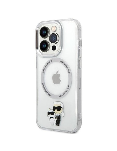 Karl Lagerfeld Iconic Karl&Choupette Magsafe dėklas, skirtas iPhone 13 Pro - skaidrus
