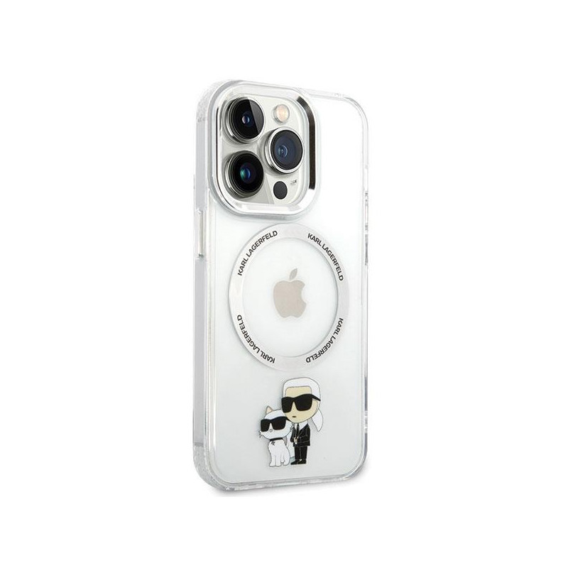 Karl Lagerfeld Iconic Karl&Choupette Magsafe dėklas, skirtas iPhone 13 Pro - skaidrus