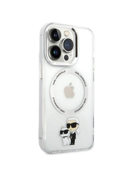 Karl Lagerfeld Iconic Karl&Choupette Magsafe dėklas, skirtas iPhone 13 Pro - skaidrus