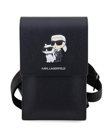 Karl Lagerfeld Saffiano Karl&Choupette rankinė - juoda Karl Lagerfeld Saffiano Karl&Choupette rankinė - juoda