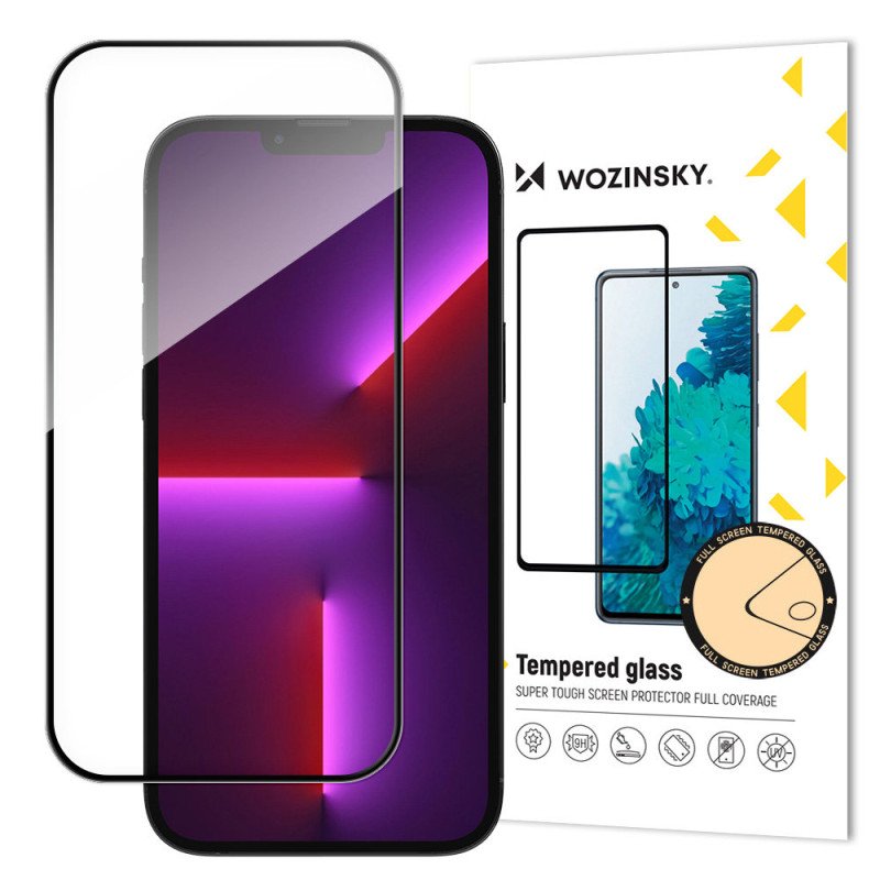 Viso ekrano grūdintas stiklas su rėmeliu Case Friendly Wozinsky Full Glue iPhone 15 Plus - juodas Viso ekrano grūdintas stiklas su rėmeliu Case Friendly Wozinsky Full Glue iPhone 15 Plus - juodas