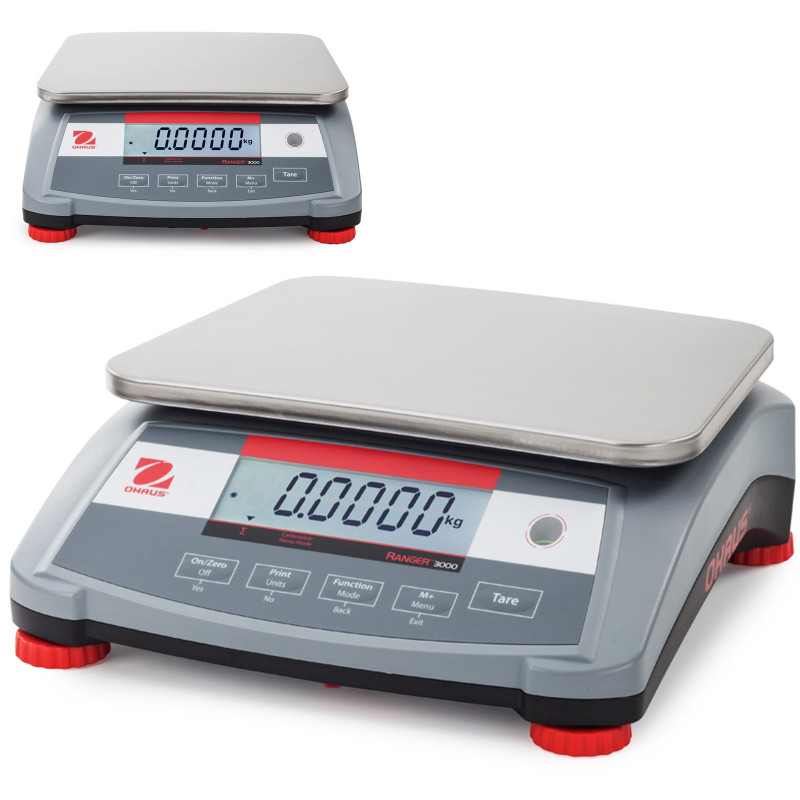 Pramoninės kompaktiškos elektroninės svarstyklės RANGER 3000 3kg / 0,1g - OHAUS R31P3