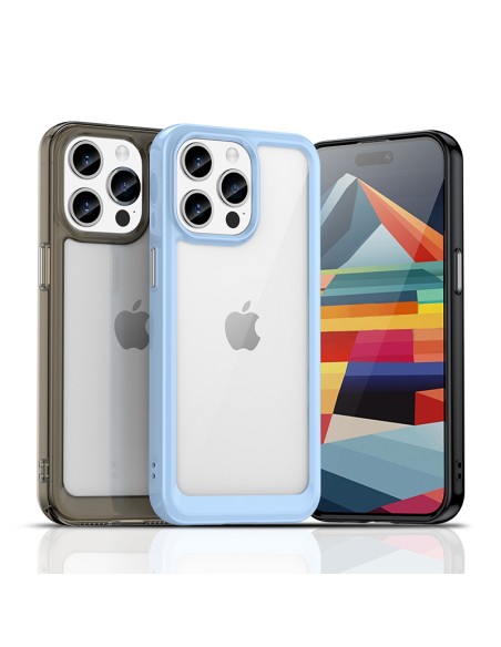 Sustiprintas dėklas su lanksčiu rėmeliu, skirtas iPhone 15 Pro Max Outer Space – raudonas