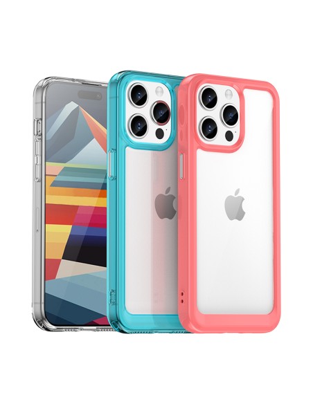 Sustiprintas dėklas su lanksčiu rėmeliu, skirtas iPhone 15 Pro Max Outer Space – raudonas