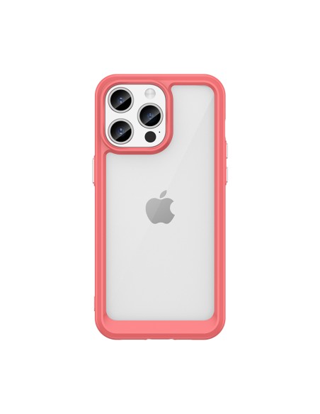 Sustiprintas dėklas su lanksčiu rėmeliu iPhone 15 Pro Outer Space - raudonas