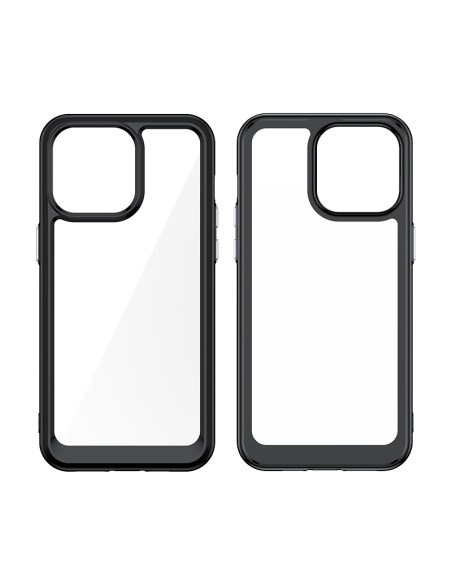 Sustiprintas dėklas su lanksčiu rėmeliu iPhone 15 Pro Outer Space - raudonas