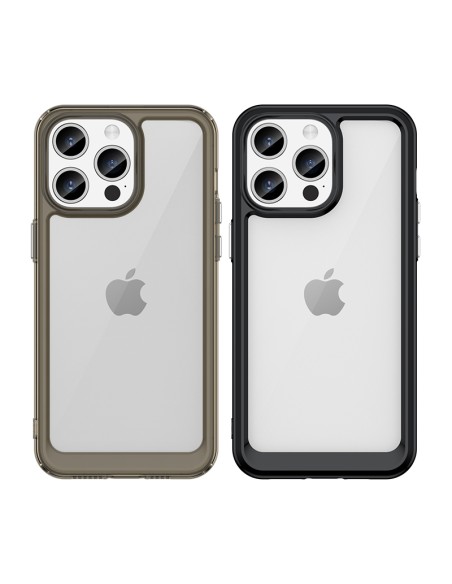 Sustiprintas dėklas su lanksčiu rėmeliu, skirtas iPhone 15 Pro Outer Space – mėlynas