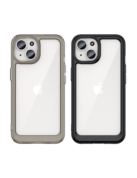 Sustiprintas dėklas su lanksčiu rėmeliu iPhone 15 Plus Outer Space - raudonas