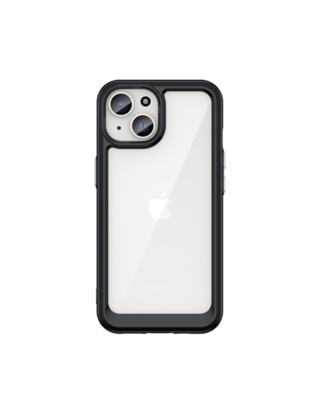 Sustiprintas dėklas su lanksčiu rėmeliu iPhone 15 Plus Outer Space - juodas Sustiprintas dėklas su lanksčiu rėmeliu iPhone 15 Plus Outer Space - juodas