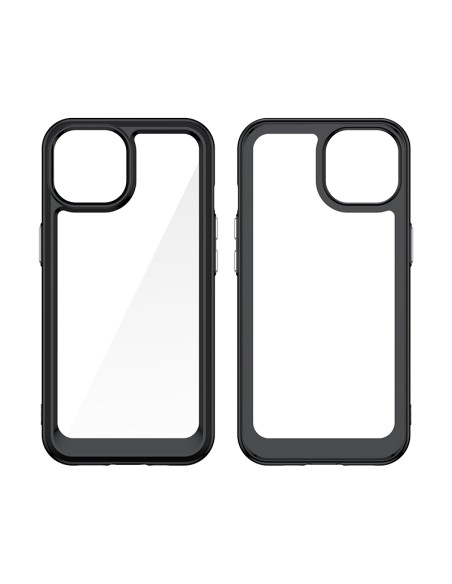 Sustiprintas dėklas su lanksčiu rėmeliu iPhone 15 Plus Outer Space - juodas Sustiprintas dėklas su lanksčiu rėmeliu iPhone 15 Plus Outer Space - juodas