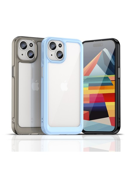 Sustiprintas dėklas su lanksčiu rėmeliu iPhone 15 Plus Outer Space - juodas Sustiprintas dėklas su lanksčiu rėmeliu iPhone 15 Plus Outer Space - juodas