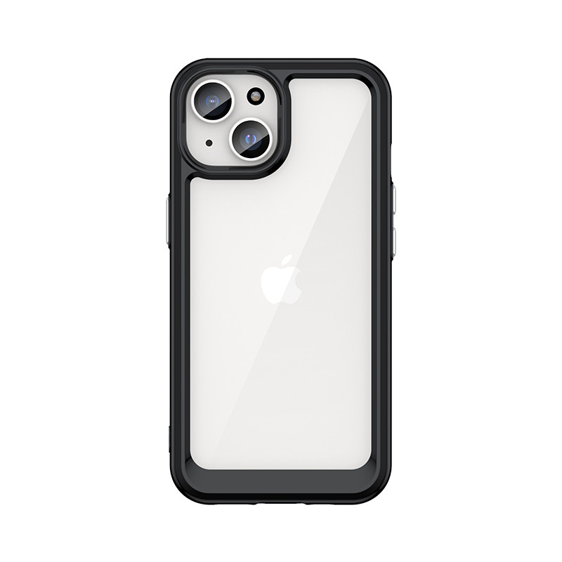Outer Space sustiprintas dėklas su lanksčiu rėmeliu iPhone 15 - juodas Outer Space sustiprintas dėklas su lanksčiu rėmeliu iPhone 15 - juodas