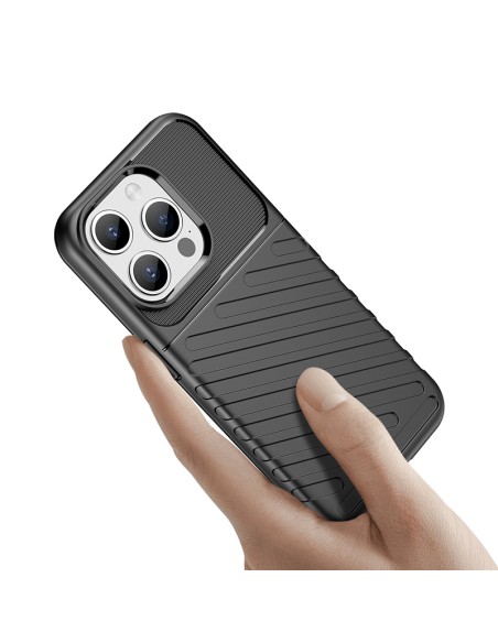 Šarvuotas iPhone 15 Pro Thunder Case – juodas Šarvuotas iPhone 15 Pro Thunder Case – juodas