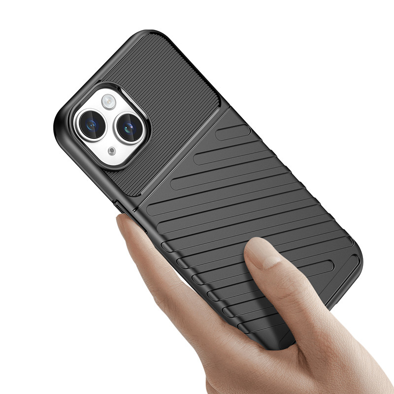 Šarvuotas iPhone 15 Plus Thunder Case – juodas