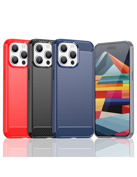 Lankstus anglies rašto dėklas iPhone 15 Pro Max Carbon Case - mėlynas