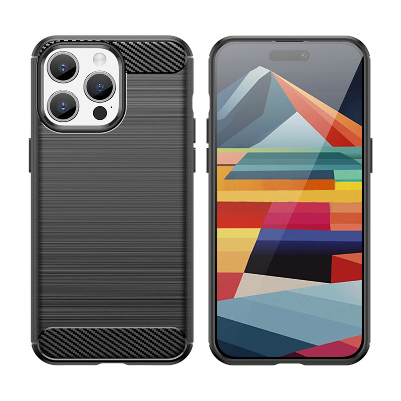 Lankstus anglies rašto dėklas iPhone 15 Pro Max Carbon Case - mėlynas
