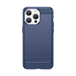 Lankstus anglies rašto dėklas iPhone 15 Pro Carbon Case - mėlynas