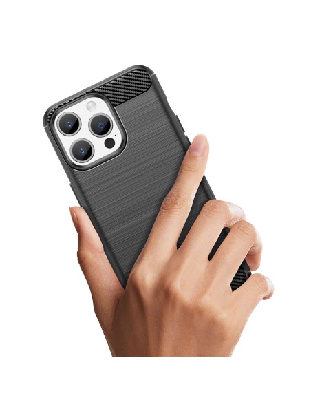 Lankstus anglies rašto dėklas iPhone 15 Pro Carbon Case - mėlynas