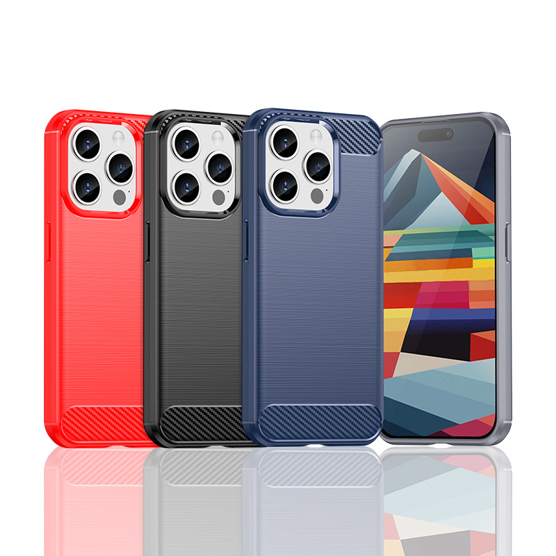 Lankstus anglies rašto dėklas iPhone 15 Pro Carbon Case - juodas