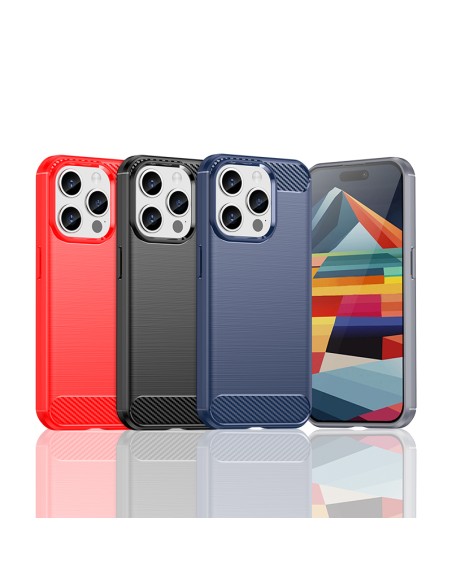 Lankstus anglies rašto dėklas iPhone 15 Pro Carbon Case - juodas