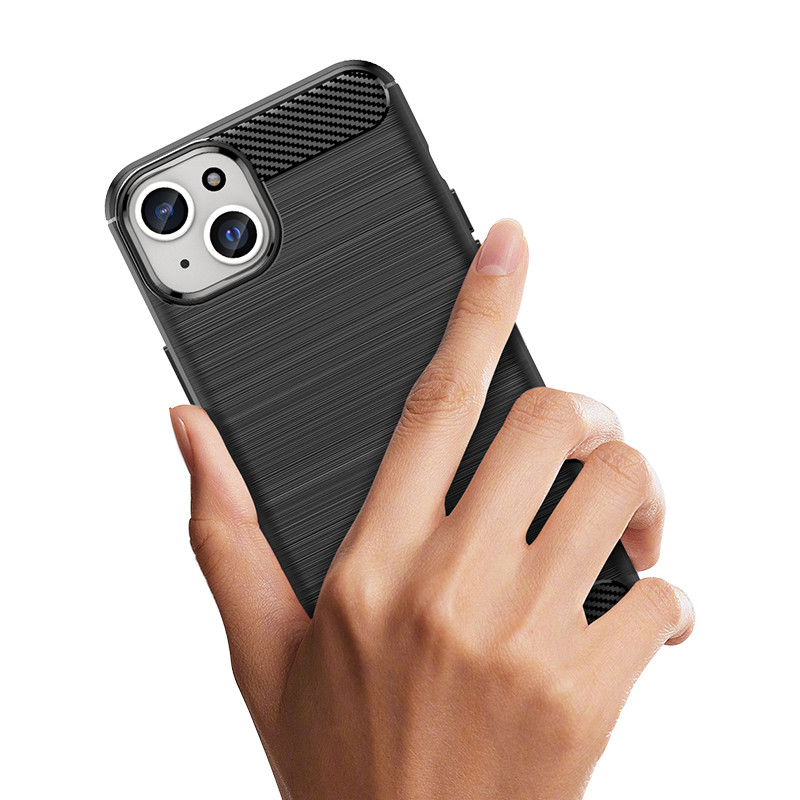 Lankstus anglies rašto dėklas iPhone 15 Plus Carbon Case - mėlynas