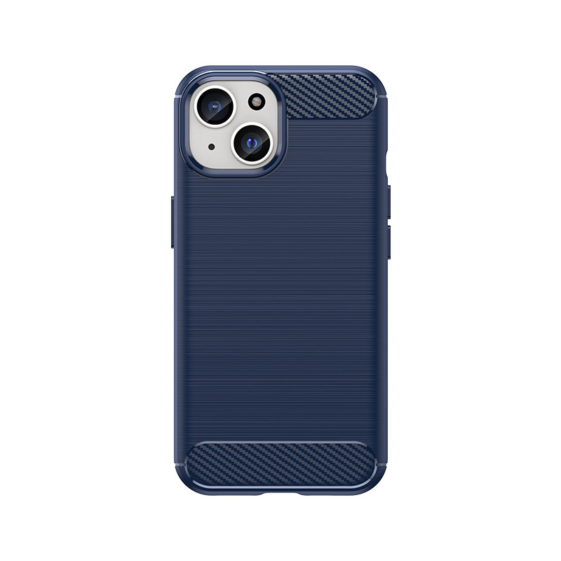 Lankstus anglies dėklas su anglies raštu, skirtas iPhone 15 - mėlynas Lankstus anglies dėklas su anglies raštu, skirtas iPhone 15 - mėlynas