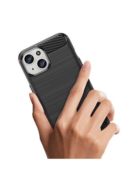 Lankstus anglies dėklas su anglies raštu, skirtas iPhone 15 - mėlynas