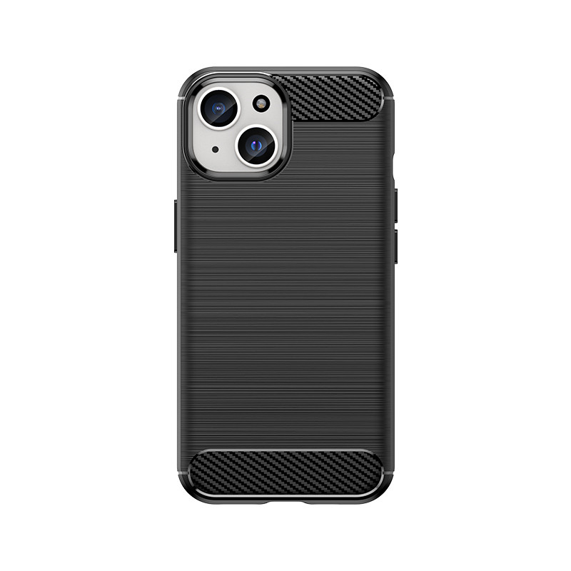 Lankstus anglies dėklas su anglies raštu, skirtas iPhone 15 - juodas