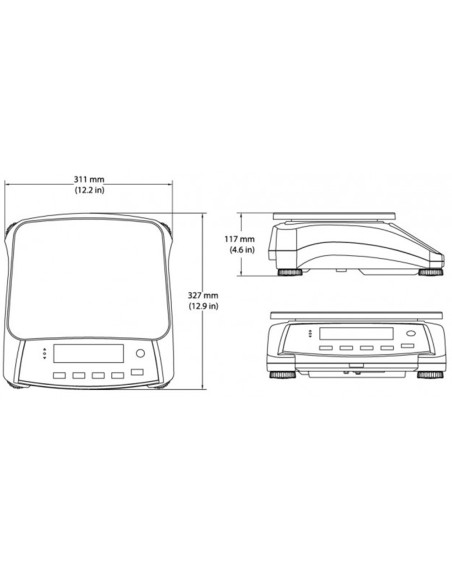 Pramoninės kompaktiškos elektroninės svarstyklės RANGER 3000 6kg / 0,2g - OHAUS R31P6