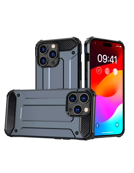 Šarvuotas dėklas iPhone 15 Pro Max Hybrid Armor - mėlynas