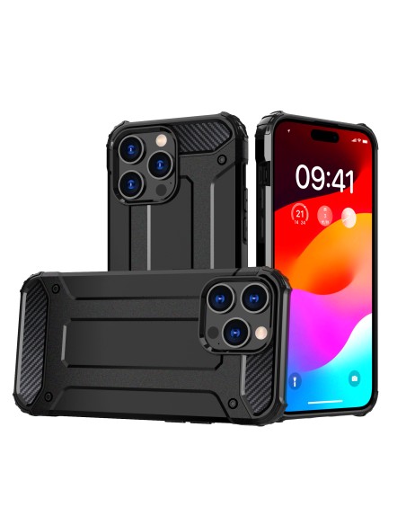 Šarvuotas dėklas iPhone 15 Pro Max Hybrid Armor - juodas Šarvuotas dėklas iPhone 15 Pro Max Hybrid Armor - juodas