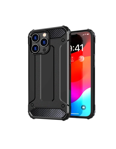 Šarvuotas dėklas iPhone 15 Pro Max Hybrid Armor - juodas Šarvuotas dėklas iPhone 15 Pro Max Hybrid Armor - juodas