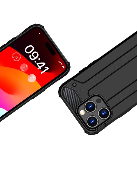 Šarvuotas dėklas iPhone 15 Pro Max Hybrid Armor - juodas Šarvuotas dėklas iPhone 15 Pro Max Hybrid Armor - juodas