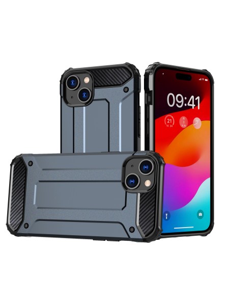 Šarvuotas dėklas iPhone 15 Plus Hybrid Armor - mėlynas