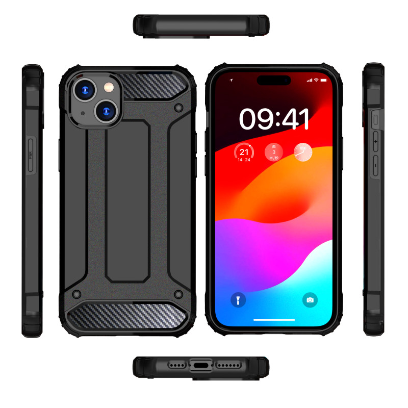 Šarvuotas dėklas iPhone 15 Plus Hybrid Armor - mėlynas