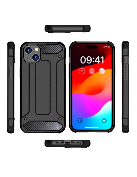 Šarvuotas dėklas iPhone 15 Plus Hybrid Armor - mėlynas