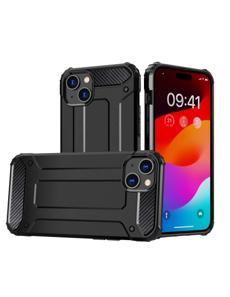 Šarvuotas dėklas iPhone 15 Plus Hybrid Armor - juodas