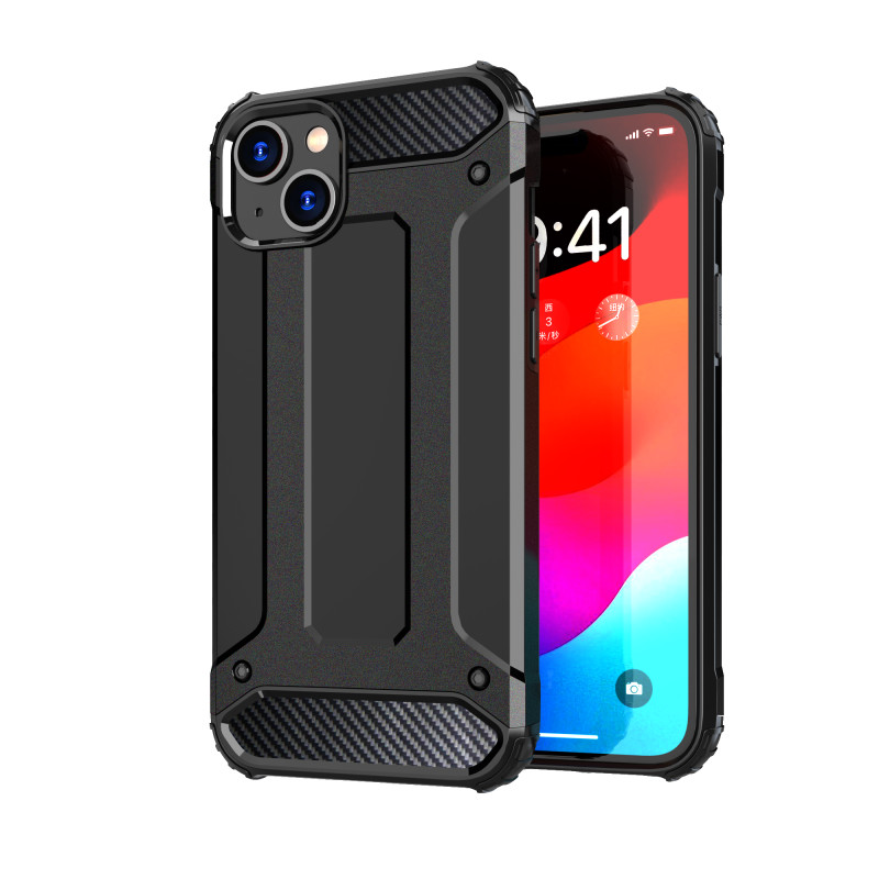 Šarvuotas dėklas iPhone 15 Plus Hybrid Armor - juodas