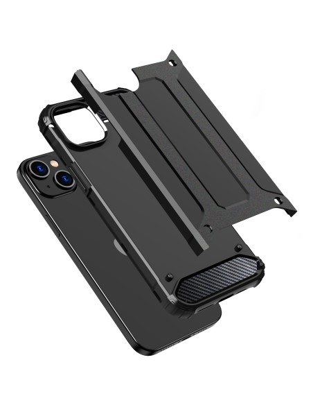 Šarvuotas dėklas iPhone 15 Plus Hybrid Armor - juodas