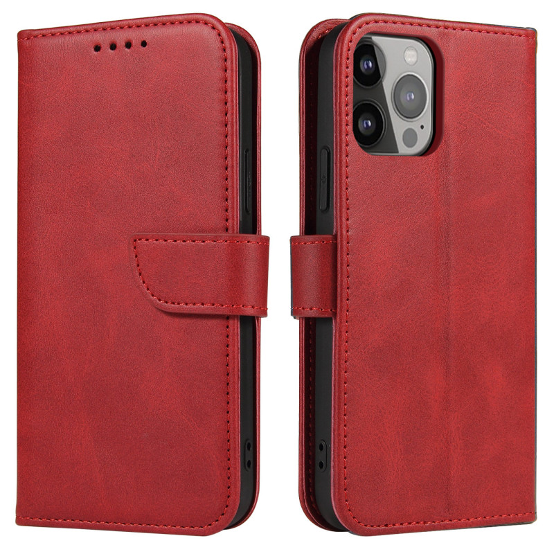 Piniginės dėklas su atvartu, skirtas iPhone 15 Pro Max Magnet Case - raudonas Piniginės dėklas su atvartu, skirtas iPhone 15 Pro Max Magnet Case - raudonas