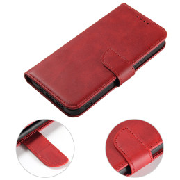 Piniginės dėklas su atvartu, skirtas iPhone 15 Pro Max Magnet Case - raudonas